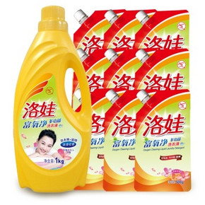 手机端：洛娃 富氧净多功能洗衣液套装1kg+补充装500g*9袋 折26.6元(119-40券)