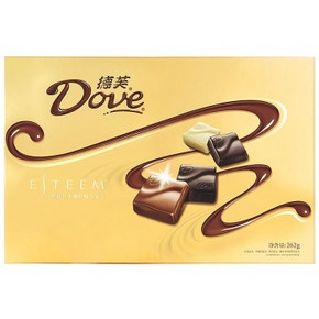 情人节礼物# 德芙Dove 埃斯汀巧克力(礼盒装262g)  79.9元(送75元的星彩巧克力334g)