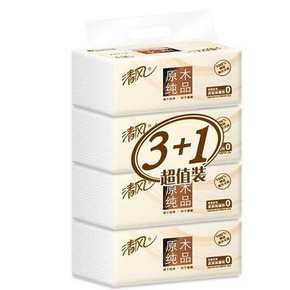 清风 原木纯品 抽纸 2层150*4包 7.5元包邮
