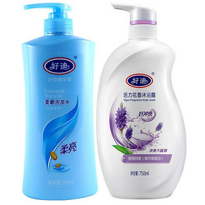 好迪 营养洗发水750ML+沐浴露750ml 29.9元(还可119-40，低至19.9)