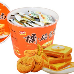 华美 桶领食尚 脆蛋糕+粗纤维饼干 508g 9.9元