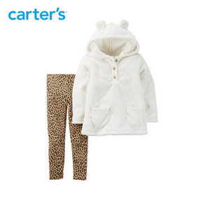 Carter's 女婴白绒质上衣长裤2件套装  62.9元