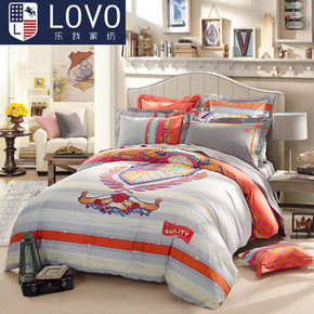 lovo 罗莱 乐我家纺 纯棉四件套 骑士勋章 199元包邮