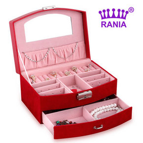 妹纸必备# Rania 韩国绒布珠宝饰品盒 29元包邮