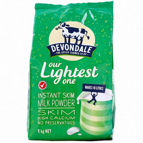 澳洲进口奶粉 德运Devondale 脱脂高钙奶粉 1kg 49.99元