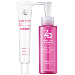 Za 姬芮  隔离霜35g+净颜两用卸妆油 100ml+ 赠4件套 约60元(118，199-100)