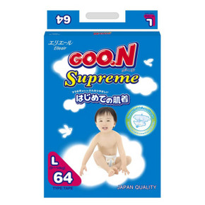 华北/西北#大王（GOO.N） 环贴式婴儿纸尿裤 大号L64片 折50元(99选2)
