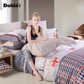 多喜爱 经典英伦风 加厚磨毛四件套 299元包邮