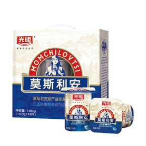 光明 莫斯利安巴氏杀菌常温酸牛奶110g*18杯/礼盒装 38.9元