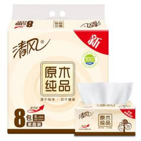 清风 2层180抽8包*3组 + 妮飘面纸 200抽*3盒*2组   59.5元(99.5-40)