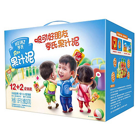 Heinz 亨氏 乐维滋 果汁泥12+2促销礼盒装120g*14袋 29.9元