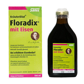 补血圣品# 德国Salus Floradix Iron铁元补铁剂500ml 约80元(159，199-100)