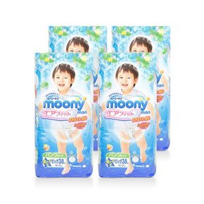 moony 尤妮佳 男宝宝用 拉拉裤 XL38片*4包 296元包邮（316-20）