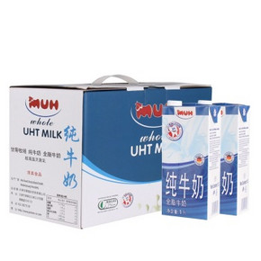 手慢无# 甘蒂牧场（MUH）全脂纯牛奶1000ml*6盒*2箱 69元(买1送1)
