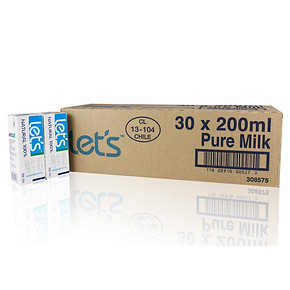 华北# 乐仕 全脂纯牛奶 200mLx30盒x3箱 105元(3件5折)