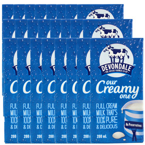 德运Devondale 全脂纯牛奶200ml*24盒 折48元(68X3-60券)
