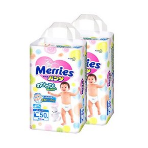 Merries 花王妙而舒 L50片*2包装 184元包邮(204-20券)