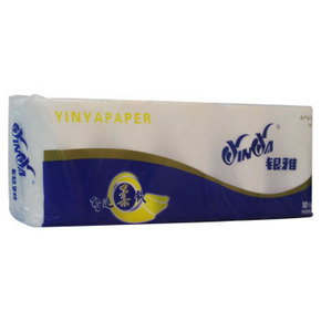 银雅 中长卷平纹卫生纸3层*100节*10卷 9.9元