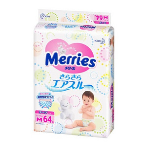 日本 花王 Merries 新生儿纸尿裤 M 64片 99元包邮