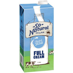 So Natural 全脂UHT牛奶 1Lx12盒*3箱 149.7元(69.9*3-60券)