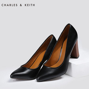 CHARLES&KEITH 女式尖头粗跟单鞋 185元