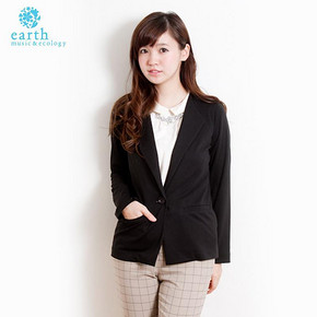 earthmusic 修身时尚显瘦百搭短西装外套 38元包邮(48-10券)