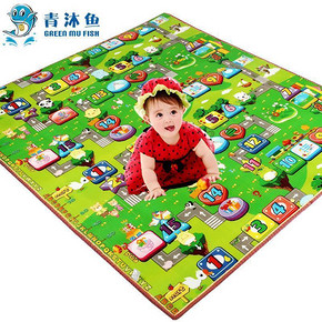 新补券# 青沐鱼 环保双面加厚宝宝爬行垫 200x180cm 58元包邮(158-100券)