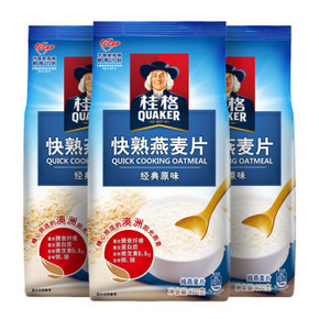 桂格 快煮燕麦片 400gX3袋 10.8元