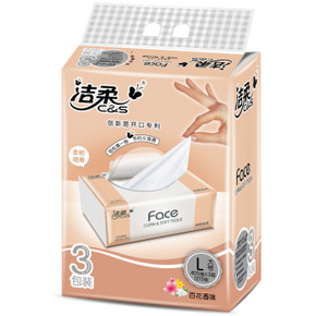 洁柔 抽纸Face面子系列 3层135抽X3包(中规格) 百花香味 6.9元