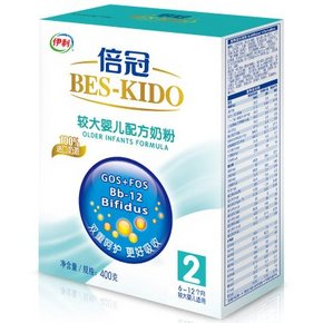 伊利 倍冠 较大婴儿配方奶粉 2段 400g/盒装 18元