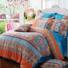 水星家纺 全棉斜纹印花双人四件套  219元（250-40）