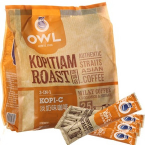 ≥金牌会员# owl 猫头鹰 3合1淡奶味即溶咖啡500g  折17.3元(37，满减+券)