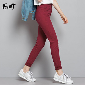 乐町 高腰牛仔显瘦小脚裤 79元包邮(89-10券)