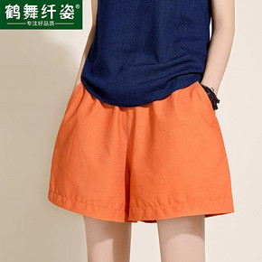 鹤舞纤姿 女夏沙滩亚棉麻热裤 11.9元(19.9-5-3券)