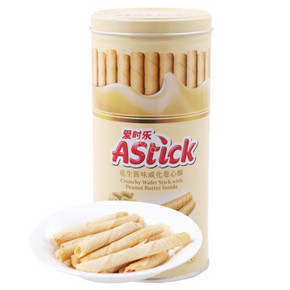 Astick 爱时乐 花生酱味威化卷心酥150g 折11元(21.9，买1送1)