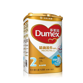 多美滋 精确盈养心护延续较大婴儿配方奶粉(2段) 900g  折69元(119X2-100)