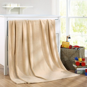 LOVO 罗莱公司出品 慢调生活珊瑚绒毯-卡其色 120*150cm 折36元(69，199-100)