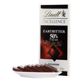 Lindt 瑞士莲 50%丝滑黑巧克力 100g 德国进口 10元