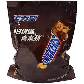 Snickers 士力架 花生夹心巧克力1kg 折42元(70，2件6折)