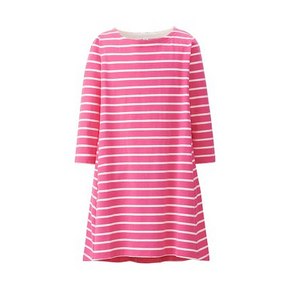 UNIQLO 优衣库 童装/女童 条纹连衣裙七分袖 79元