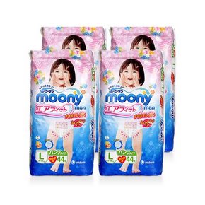 moony 尤妮佳 女宝宝用拉拉裤 L 44片*4包 300元包邮