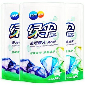 绿伞 去污超人 洗衣液500gX3袋 8.9元
