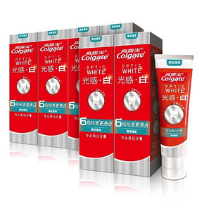 高露洁（Colgate）光感·白 牙膏 113g×6支 约30元(59，300-155券)