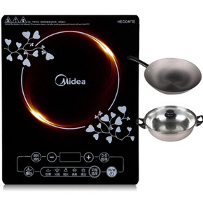 Midea 美的 ST2106 黑晶面板触摸屏电磁炉+赠汤锅/炒锅 179元包邮