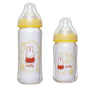 日本ChuChu BABY 广口 米菲兔玻璃奶瓶240ml+160ml 118元(218-100)
