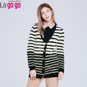 lagogo 拉谷谷 条纹拼色保暖针织开衫 69元