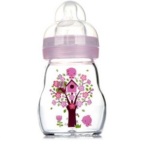 欧洲进口 MAM 晶彩耐婴儿高温玻璃宽口奶瓶170ml 49元