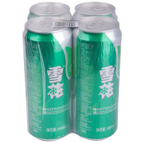 雪花啤酒 清爽拉罐四连包500ml*4听 9.9元包邮