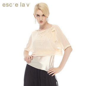 手慢无# esc'elav 亮片珠花透视超短罩衫 19.9元包邮（119.9-100券）