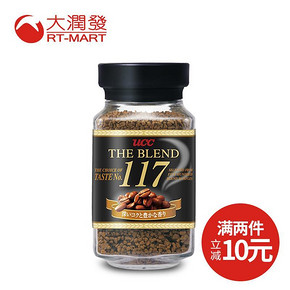 UCC 117系列 速溶无糖黑咖啡粉 135g 折44元(49，2件减10)